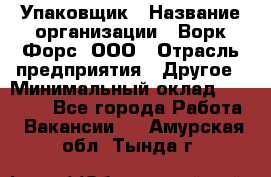 Упаковщик › Название организации ­ Ворк Форс, ООО › Отрасль предприятия ­ Другое › Минимальный оклад ­ 24 000 - Все города Работа » Вакансии   . Амурская обл.,Тында г.